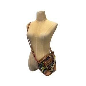 "COOGI" Cross Body Colorful Bag With Chain Accent Y2K Hip Hop Rapper Streetwear